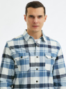 Рубашка фланелевая с нагрудными карманами oodji для мужчины (белый), 3L310207M/51441/1275C