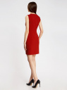 Платье базовое без рукавов oodji для женщины (красный), 21902064B/18600/4500N