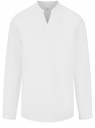 Рубашка из смесового льна с длинным рукавом oodji для Мужчины (белый), 3B320002M-5/50875N/1000N