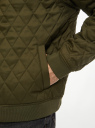 Куртка-бомбер стеганая на молнии oodji для Мужчины (зеленый), 1L511079M-2/48733N/6868B