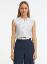 Топ из струящейся ткани с жабо oodji для Женщины (белый) Топ из струящейся ткани с жабо oodji для Женщины (белый), 24911001B/36215/1000N