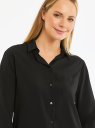 Блузка прямого силуэта с нагрудным карманом oodji для женщины (черный), 11411134-1B/46123/2900N