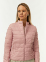 Куртка стеганая на молнии oodji для Женщины (розовый), 18303013-2/50223/4A00N