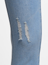 Капри джинсовые с потертостями oodji для женщины (синий), 12105016/45253/7500W