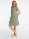 Платье поло из ткани пике oodji для Женщина (зеленый), 24001118-4B/48433/6600N