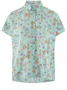 Блузка вискозная свободного силуэта oodji для Женщины (зеленый), 11405139-1/24681/6554F
