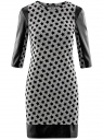 Платье с флоком и отделкой из искусственной кожи oodji для женщины (серый), 14001143-3/42376/2329O