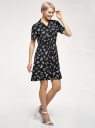 Платье-рубашка с поясом oodji для женщины (черный), 11910093-1/50560/2910U
