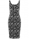 Платье-майка трикотажное oodji для Женщины (черный), 14015007-2B/47420/2912F
