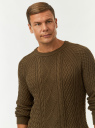 Джемпер фактурной вязки "в косичку" oodji для Мужчины (зеленый) Джемпер фактурной вязки "в косичку" oodji для Мужчины (зеленый), 4L107152M/35472/6800N