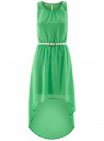Платье без рукавов с асимметричным низом oodji для женщины (зеленый), 21901109-2/17288/6A00N