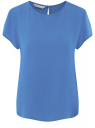Блузка свободного силуэта с вырезом-капелькой на спине oodji для женщины (синий), 11411138-1B/43281/7503N