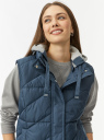 Жилет стеганый с капюшоном oodji для Женщины (синий) Жилет стеганый с капюшоном oodji для Женщины (синий), 19400016-3B/48931/7423B
