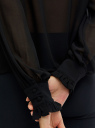 Блузка прямого силуэта с кружевом oodji для Женщина (черный), 11411244/17358/2900N