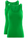 Комплект из двух базовых маек oodji для Женщины (зеленый), 14315002T2/46154/6A00N