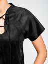 Платье из искусственной замши с завязками oodji для женщины (черный), 18L00001/45778/2900N