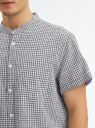Рубашка из смесового льна с коротким рукавом oodji для Мужчины (серый), 3L420005M-2/50932N/2910C