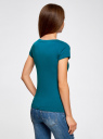 Комплект из двух базовых футболок oodji для Женщина (зеленый), 14701008T2/46154/6D6CN