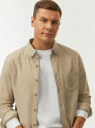 Рубашка хлопковая с длинным рукавом oodji для Мужчины (бежевый) Рубашка хлопковая с длинным рукавом oodji для Мужчины (бежевый), 3L330021M-1/52205/3320M