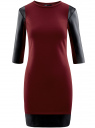 Платье с отделкой из искусственной кожи oodji для женщины (красный), 14001143-2/16564/4929B