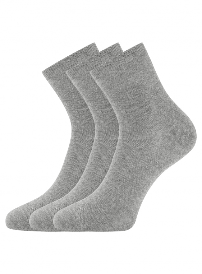 Комплект из трех пар носков oodji для женщины (серый), 57102466T3/47469/37