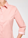 Блузка хлопковая с рукавом 3/4 oodji для женщины (розовый), 13K03005B/26357/4000B