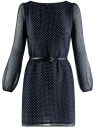 Платье из шифона с ремнем oodji для женщины (синий), 11900150-5/13632/7912D