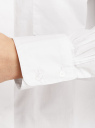 Рубашка оверсайз укороченная из хлопка oodji для женщины (белый), 13K11033/13175N/1000N