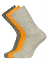 Комплект хлопковых носков (3 пары) oodji для женщины (разноцветный), 57102815T3/47469/7