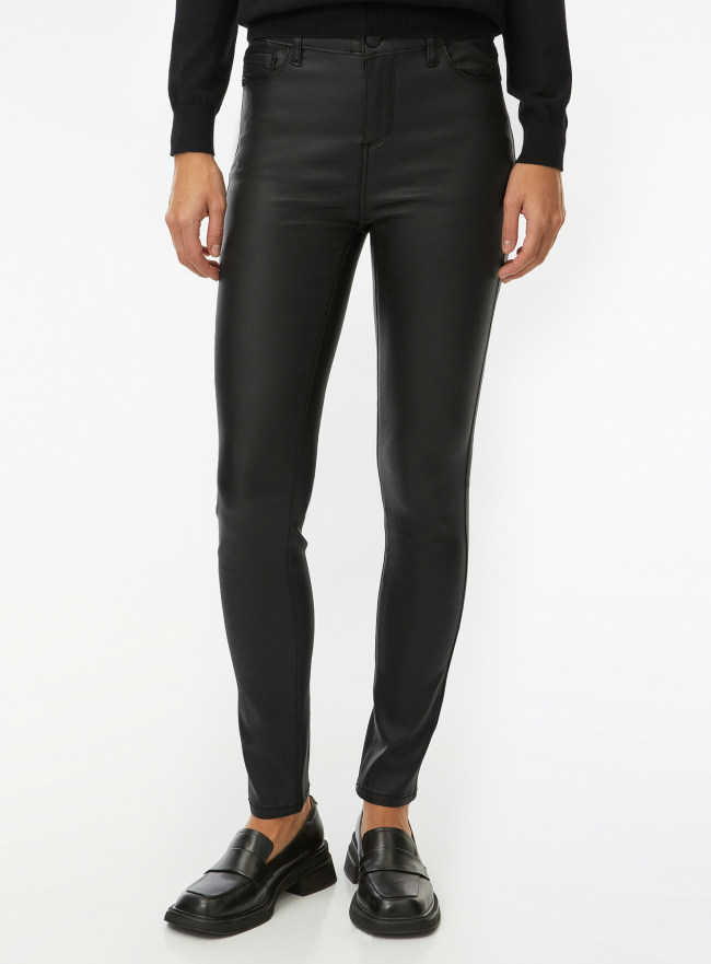 Джинсы скинни из вощеной ткани oodji для Женщины (черный) Джинсы скинни из вощеной ткани oodji для Женщины (черный), 12104061-14/51720/2900W