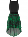 Платье двухслойное с асимметричным низом oodji для женщины (черный), 11902119-2/31266/296BA