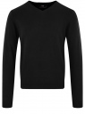 Пуловер базовый с V-образным вырезом oodji для Мужчина (черный), 4B212007M-1/34390N/2900N
