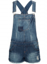 Комбинезон джинсовый с модными потертостями oodji для женщины (синий), 13109056-1/42559/7900W