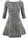 Платье трикотажное принтованное oodji для женщины (серый), 14001150-3/33038/1229A