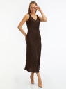 Платье миди из атласа oodji для Женщины (коричневый), 11906011/51432/3733D