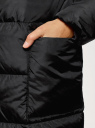 Пальто утепленное с капюшоном oodji для женщины (черный), 10207009/45928/2900N