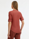 Рубашка хлопковая с воротником-стойкой oodji для Женщины (розовый), 23L12001B/45608/4B02N
