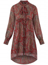 Платье шифоновое с асимметричным низом oodji для женщины (красный), 11913032/38375/4912E
