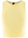 Топ укороченный в рубчик oodji для женщины (желтый), 15F15001/46412/5201N