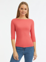 Футболка базовая с рукавом 3/4 oodji для Женщины (розовый) Футболка базовая с рукавом 3/4 oodji для Женщины (розовый), 24211001-5B/45297/4103N