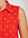 Топ вискозный с нагрудным карманом oodji для женщины (красный), 11411108B/26346/4510Q
