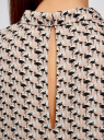 Блузка базовая без рукавов с воротником oodji для женщины (бежевый), 11411084B/43414/4029G