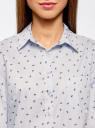 Рубашка базовая с нагрудным карманом oodji для женщины (синий), 11403205-9/26357/7079E
