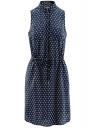 Платье вискозное на кулиске oodji для Женщины (синий), 11901147-2/24681/7912G