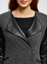 Куртка трикотажная с рукавами из искусственной кожи oodji для Женщины (черный), 27900043-2/37844/2912B