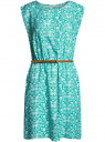 Платье без рукавов из принтованной вискозы oodji для Женщины (зеленый), 11910073-2B/45470/6D12F