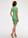 Платье трикотажное с коротким рукавом oodji для Женщины (зеленый), 14011007B/45262/6500N