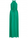 Платье макси с завязками на талии oodji для женщины (зеленый), 11911009/42629/6E00N