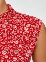 Топ базовый из струящейся ткани oodji для женщины (красный), 14911006B/43414/4530F