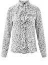 Блузка из струящейся ткани с воланами oodji для Женщины (белый), 21411090/36215/1210F